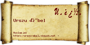Urszu Ábel névjegykártya