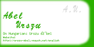 abel urszu business card